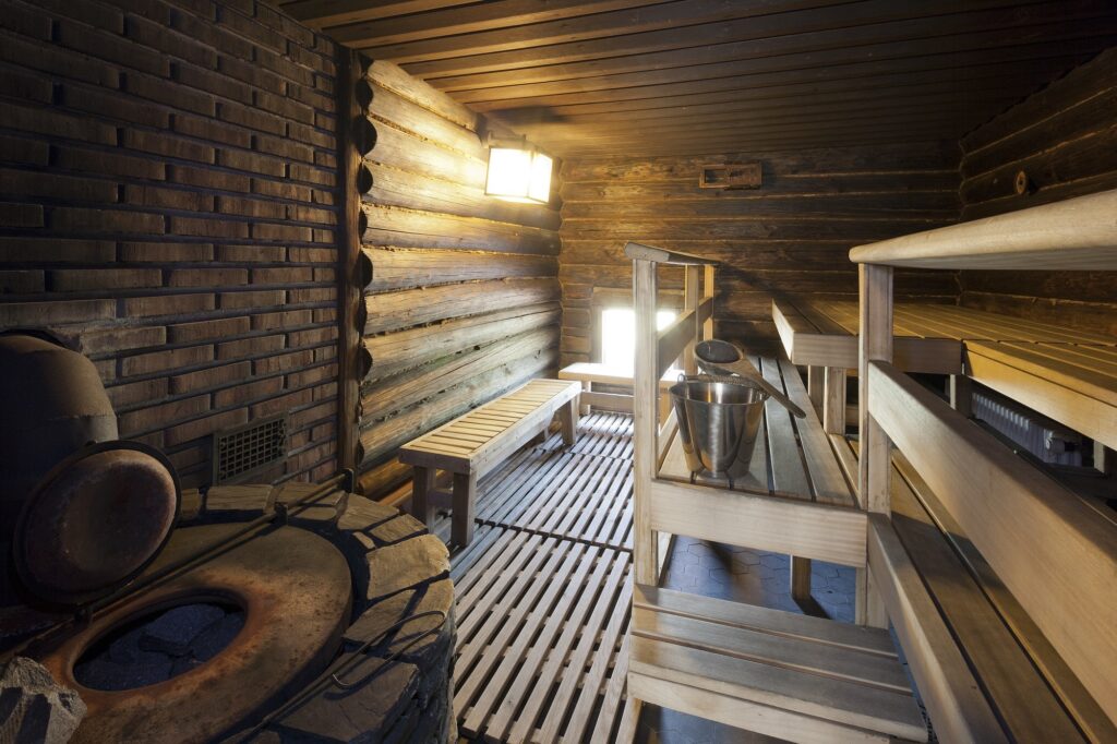 Tamminiemen sauna sisältä.