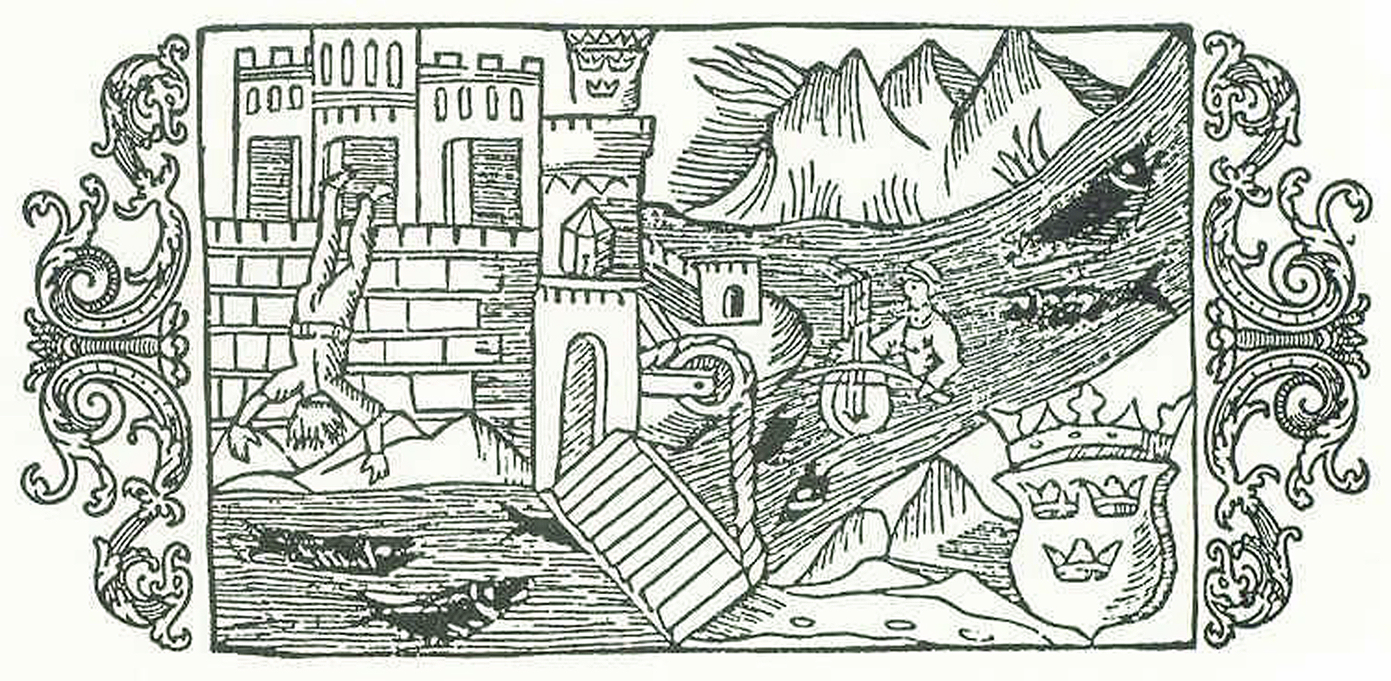 Vihr muok Olofsborg enligt Olaus Magnus 1555